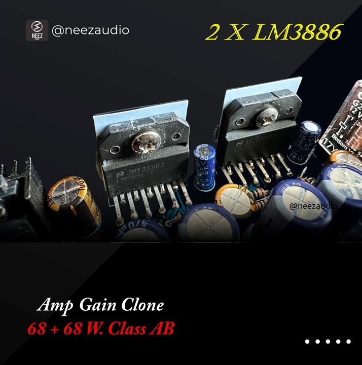 แอมป์ Gain Clone Dual LM3886 68+68 W. " รุ่นใหม่ล่าสุด " ของใหม่ ส่งจาก กทม.