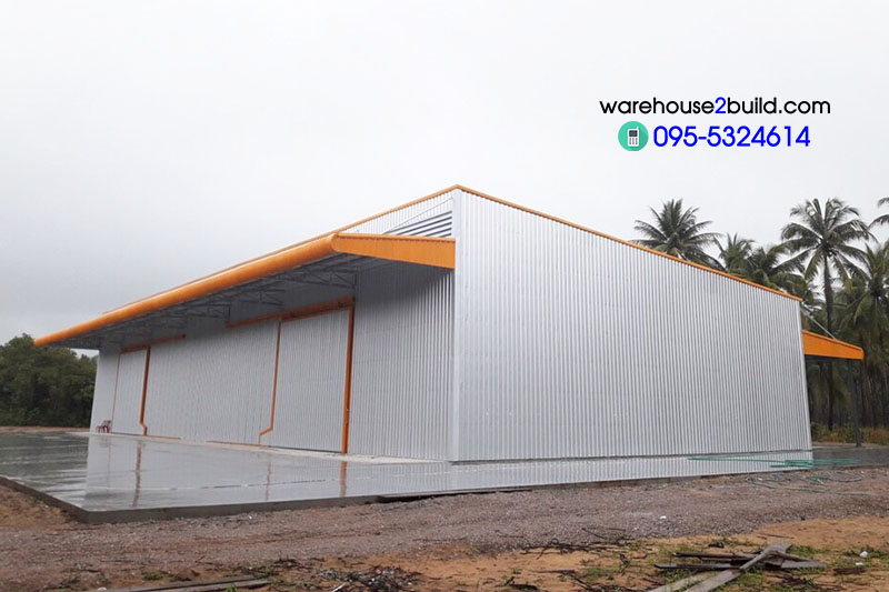 รับสร้างโกดังสำเร็จรูป บางสะพาน ประจวบฯ ขนาด 18.00 x 42.00 x 8.00 m.
