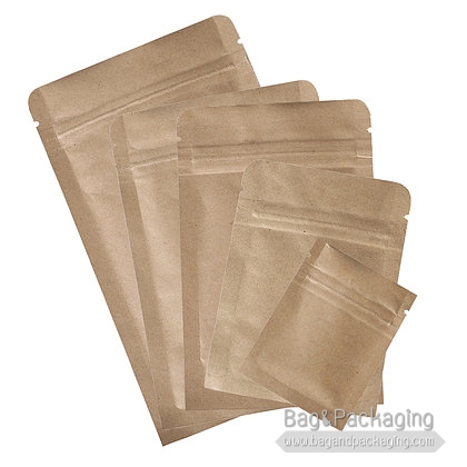 ถุงซิปก้นแบน กระดาษคราฟท์ (ตั้งไม่ได้)