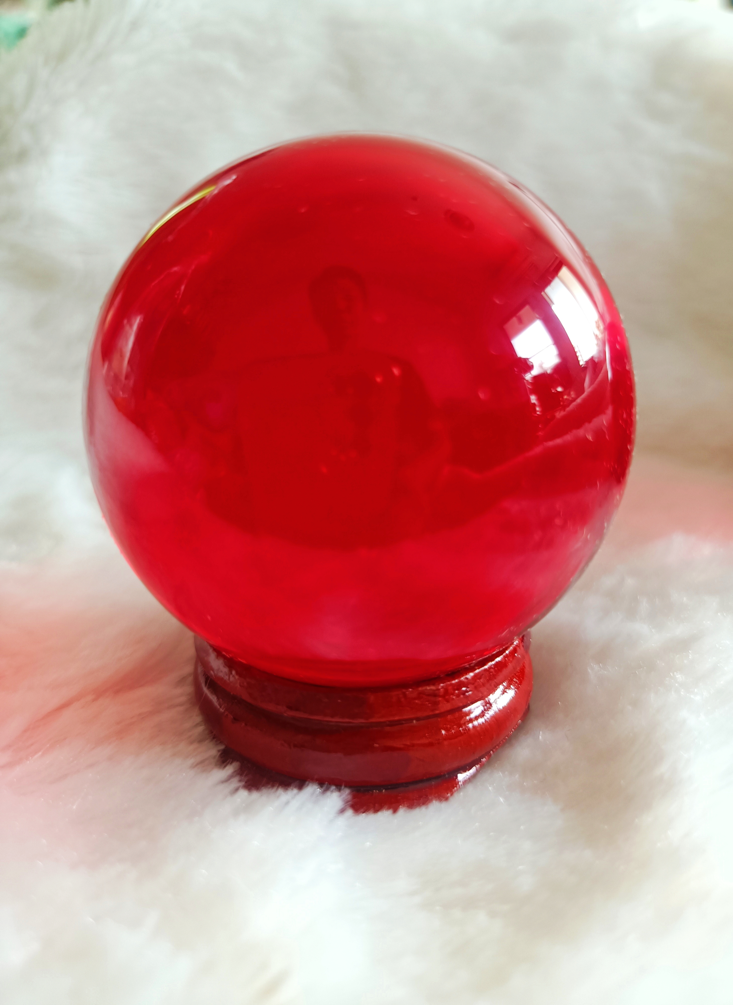 ลูกแก้วพุทธบารมีเปิดโลก (แก้วแดง) สุริยันต์ทรงกลด ฐานจาร (ไซส์ใหญ่ 5 cm) ลพ.เล็ก ลพ.บ๊ะ ลพ.ตุ๊ มหาสิงห์