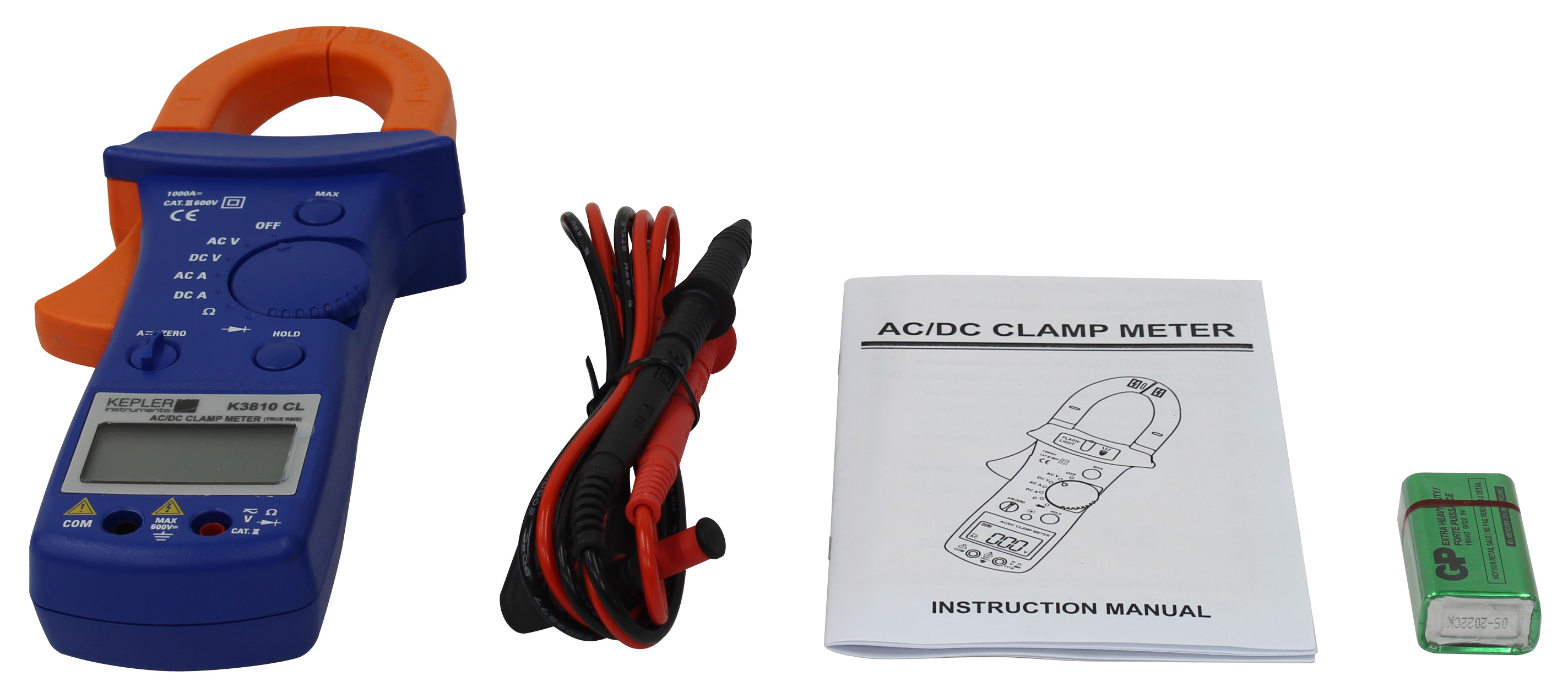 แคล้มป์มิเตอร์ดิจิตอล AC/DC (AC/DC Digital Clamp Meters)แบรนด์ KEPLER รุ่น K3810 CL