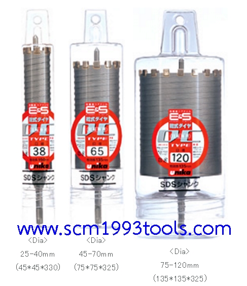 UNIKA โฮลซอเจาะคอนกรีต DC type Percussion Core Drill หัว SDS ญี่ปุ่น เจาะคอนกรีตเสริมเหล็กได้