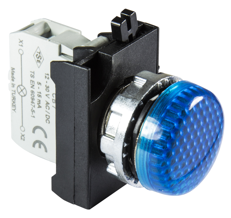 Pilot Lights 22mm. Model : CM070XM 12-30V AC/DC LED BLUE EMAS