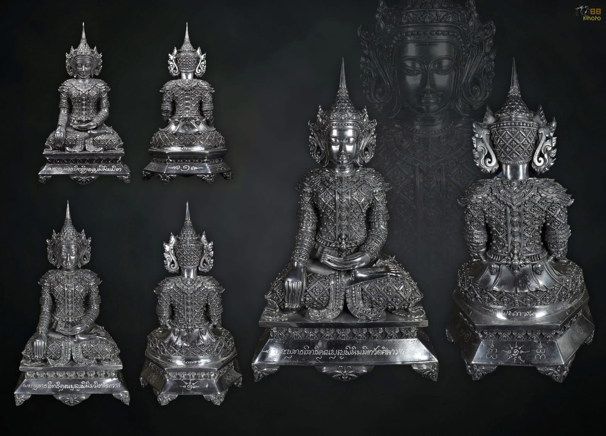 พระพุทธอิทธิคุณบุญพินิมมิต รุ่น 1 (องค์นำฤกษ์ เนื้อเงินยวง) ขนาด 3 นิ้ว No.๑๒ ลพ.เล็ก พอจ.พันแสง วัดศิลาวาส