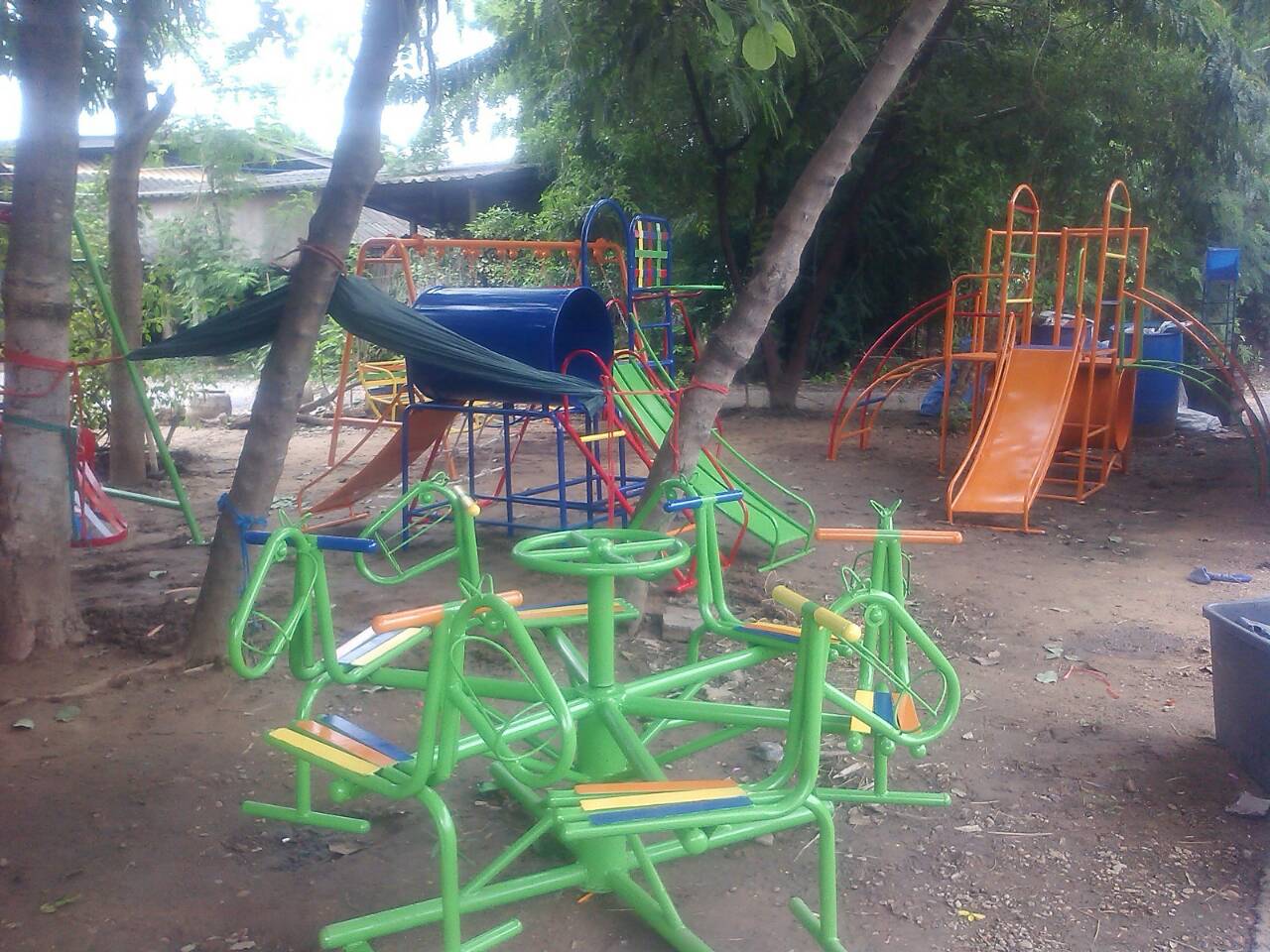 รหัส PG ผลงานติดตั้ง (เทศบาลตำบลดอนขมิ้น อ.ท่ามะกา จ.กาญจนบุรี) เครื่องเล่นสนามกลางแจ้งสำหรับเด็ก