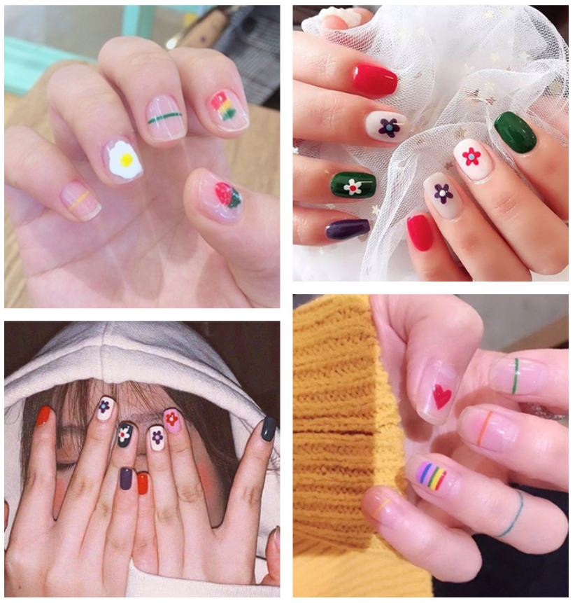 สติ๊กเกอร์ติดเล็บ แบบแต่งเล็บ เอาไปตกแต่งเอง (2แถวบน จะเป็นแบบเต็มเล็บของเด็ก) เซต 10 ชุด แบบตามรูป