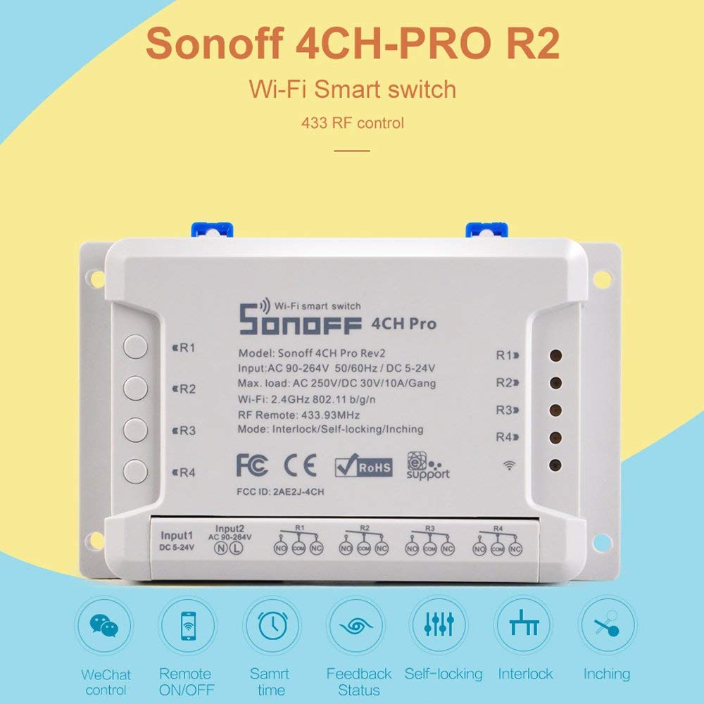Sonoff 4CH PRO R2 สวิตซ์เปิดปิด ควบคุมด้วย App ผ่าน Wifi