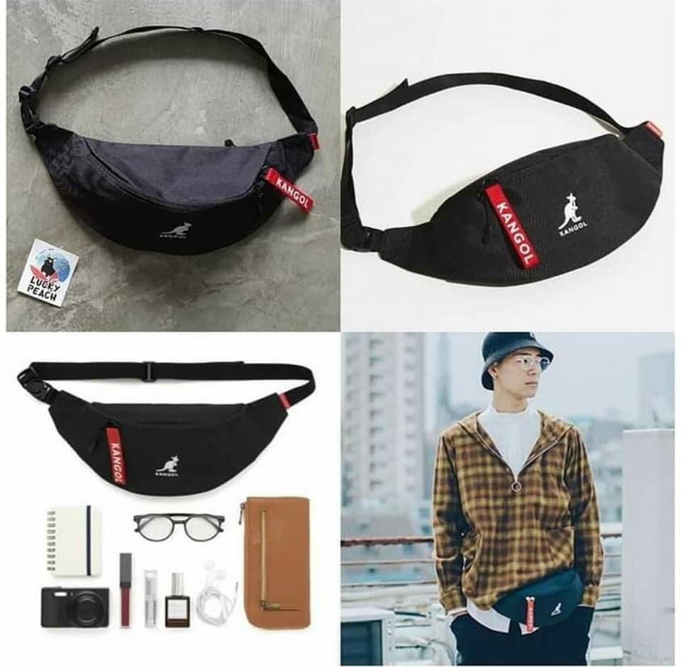 กระเป๋าสะพายข้าง Kangol Waist Bag กระเป๋าคาดอก กระเป๋าคาดเอว ของใหม่ ของแท้ พร้อมส่งจากไทย