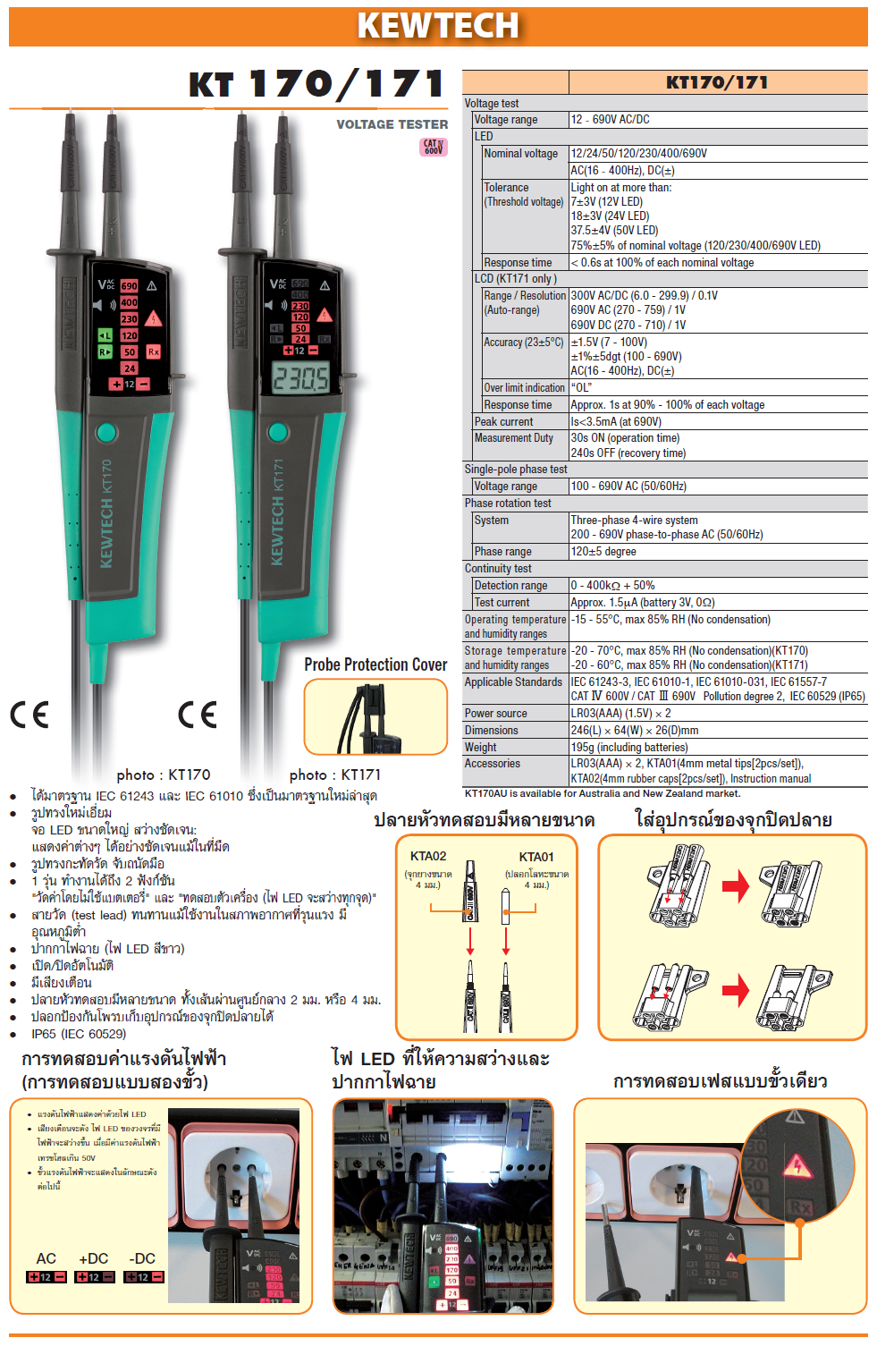KYORITSU มิเตอร์ทดสอบค่าแรงดันไฟฟ้า รุ่น KT 171