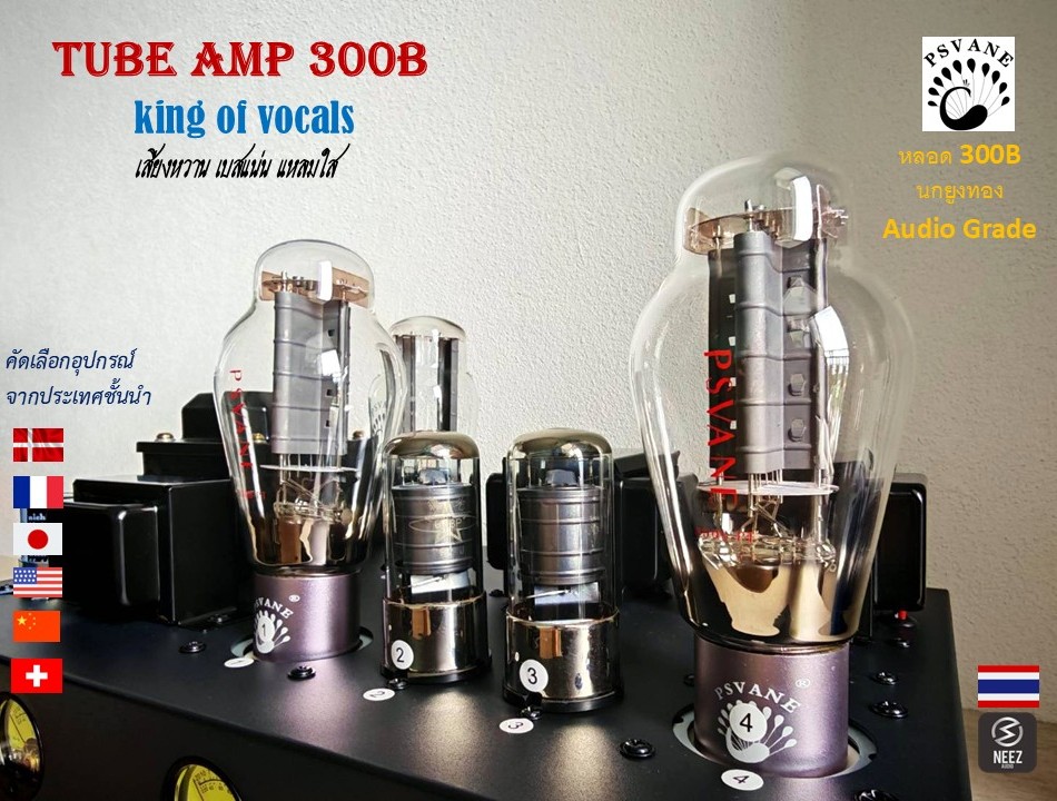 แอมป์หลอด 300B Tube Amp Pure Class A เสียงหวาน เบสแน่น แหลมใส - ร้านไทย พร้อมส่ง -