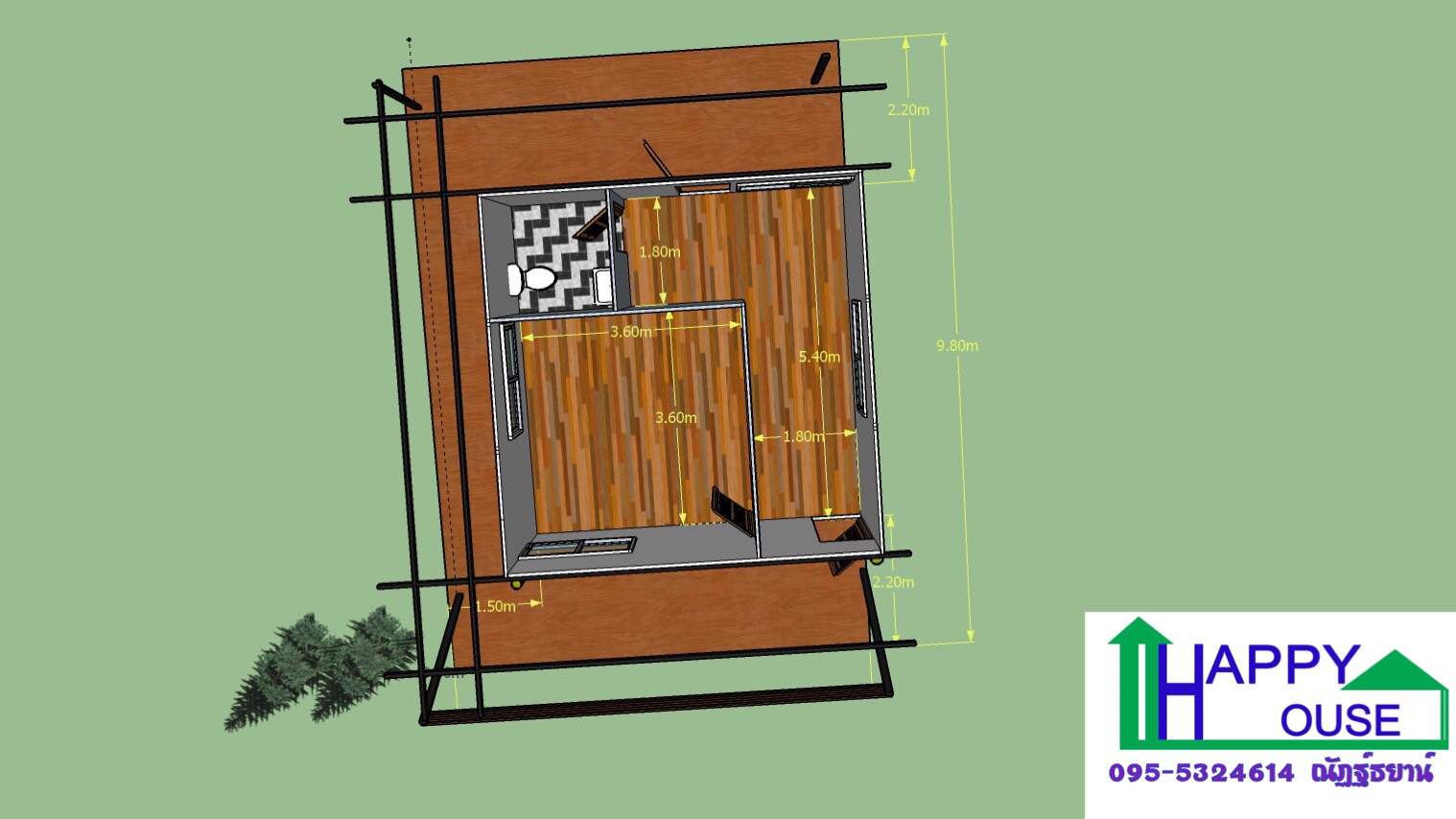 บ้านสำเร็จรูป บ้านน็อคดาวน์happyhouse ND-02