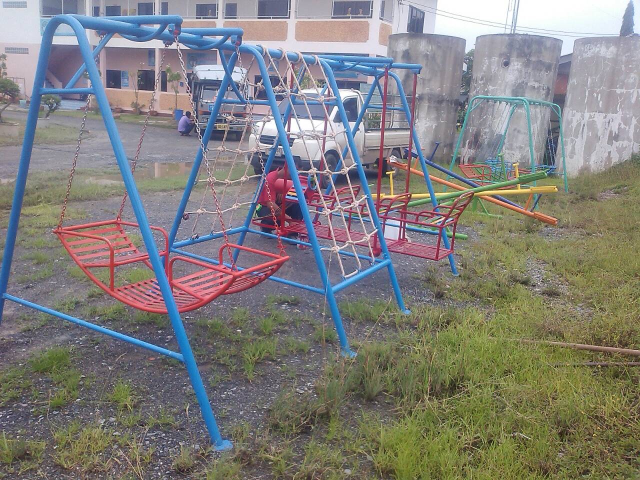 รหัส PG ผลงานติดตั้ง (อบต.หัวโพธิ์ อ.สองพี่น้อง จ.สุพรรณบุรี) เครื่องออกกำลังกายเด็ก