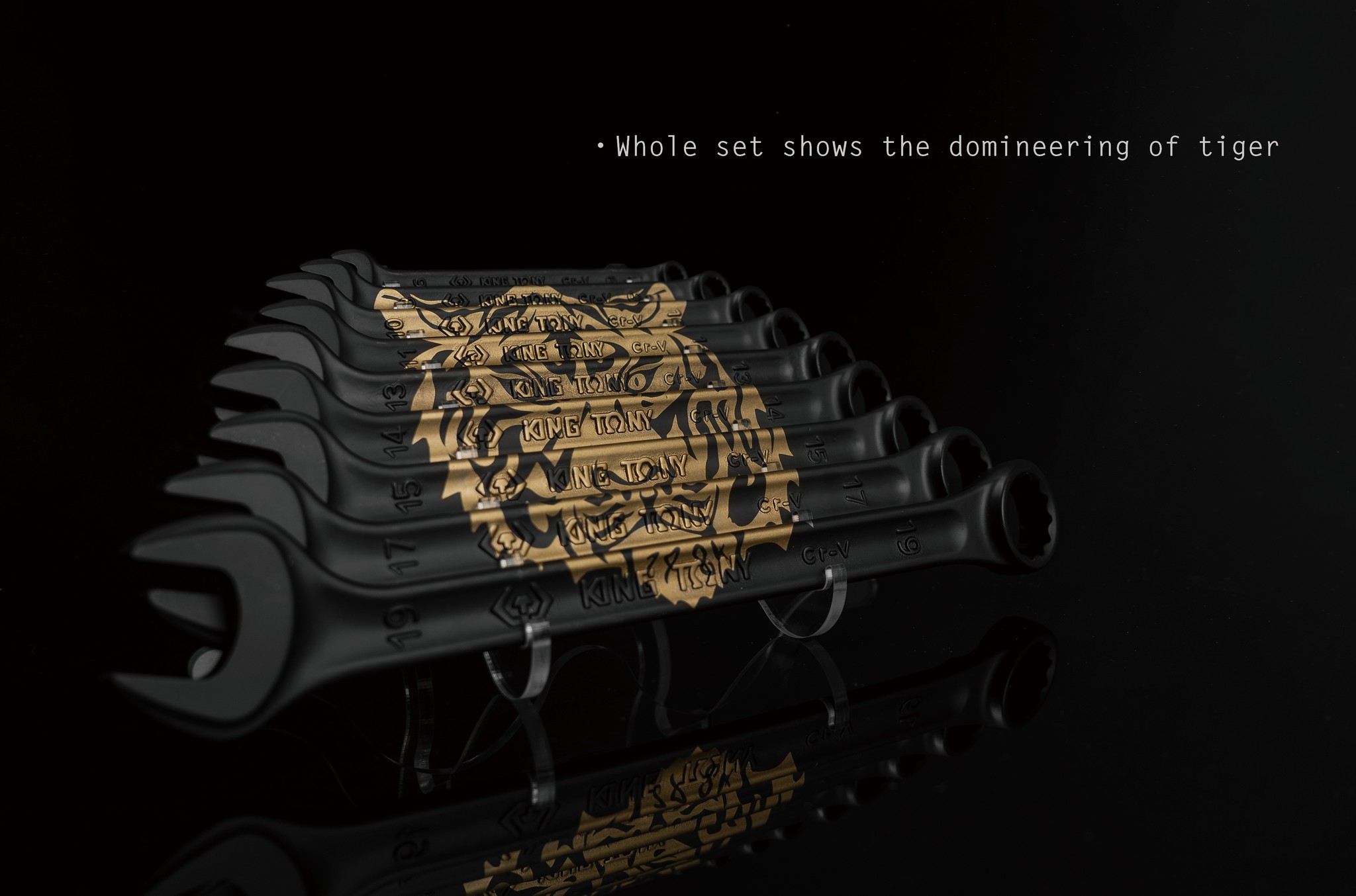 คิง โทนี่ : ชุดประแจแหวนข้าง-ปากตาย 9 ตัวชุด ลิมิเต็ด อิดิชั่น Tiger Totem King Tony : 9 PC. Limited Edition Tiger Totem Combination Wrench Set (P12D09MRS11)