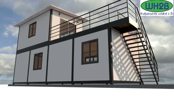 ออฟฟิศสำเร็จรูป บ้านสำเร็จรูป วัชระพล ขนาด3.50x10.00 เมตร 2 ชั้น