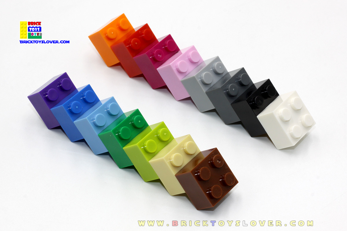 BRT022 ตัวต่ออิสระสีเดียวขนาด 2x2 ปุ่ม น้ำหนัก 100 กรัมบรรจุ 75 ชิ้น