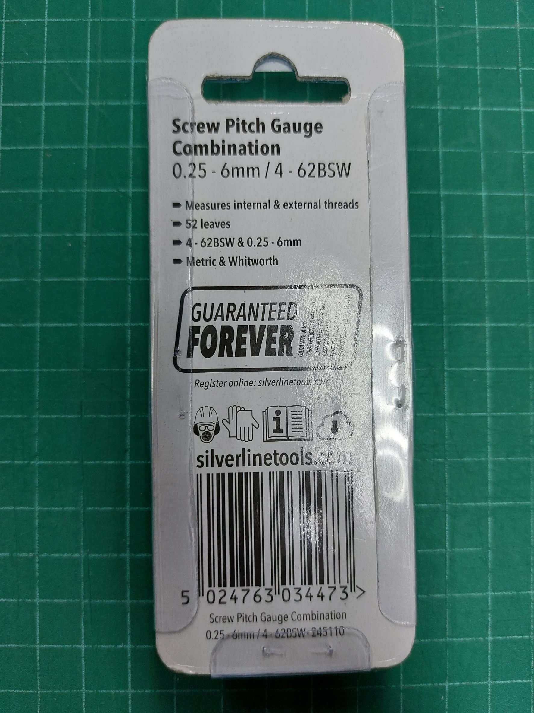 หวีวัดเกลียว มิล-นิ้ว Screw Pitch Gauge England SILVERLINE
