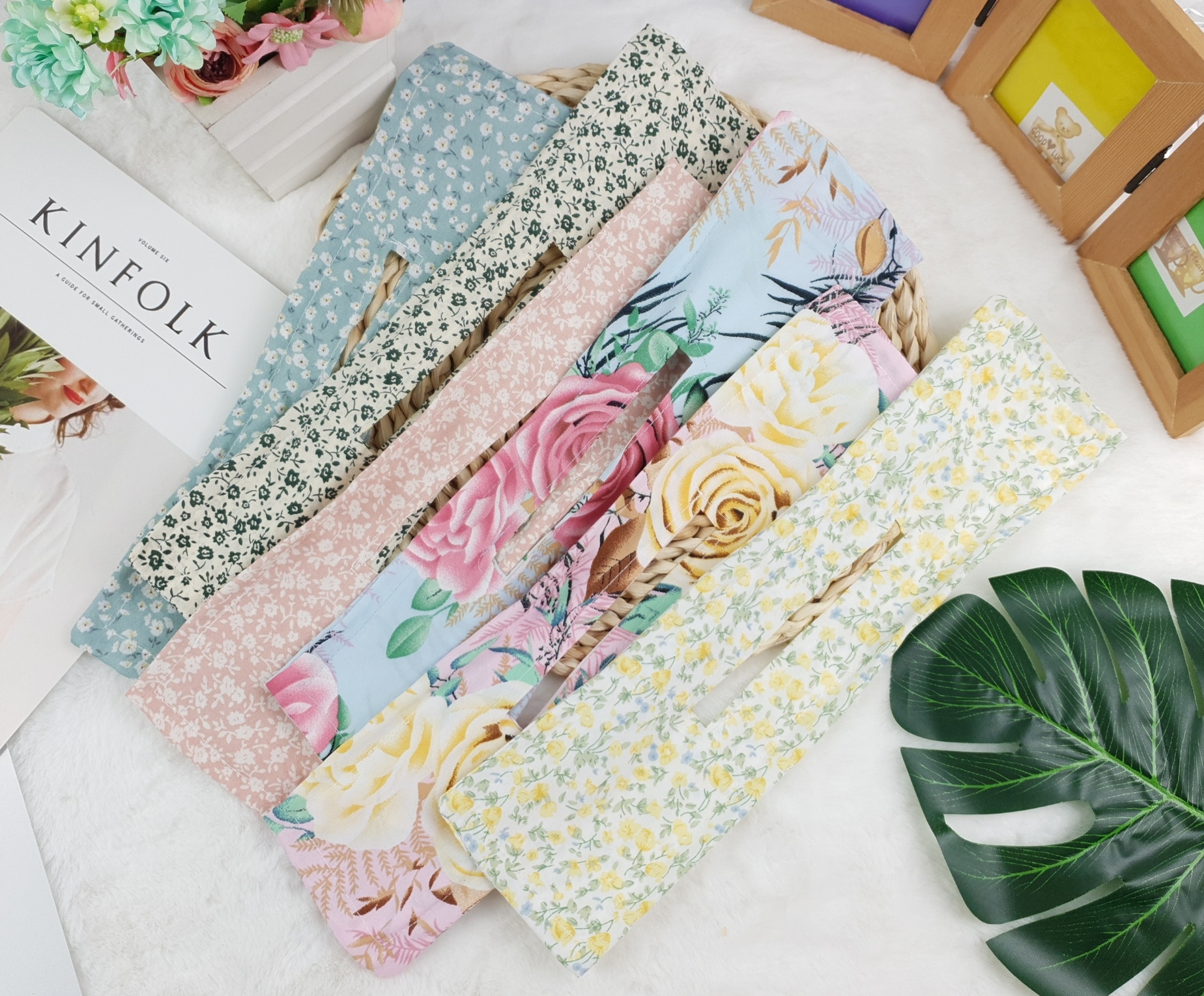 ผ้าคาดผม สำหรับม้วนมวยดังโงะ ปลายพันเป็นโบ ขายส่ง แพ็ค 10 ชิ้น (ทางร้านคละลายให้)