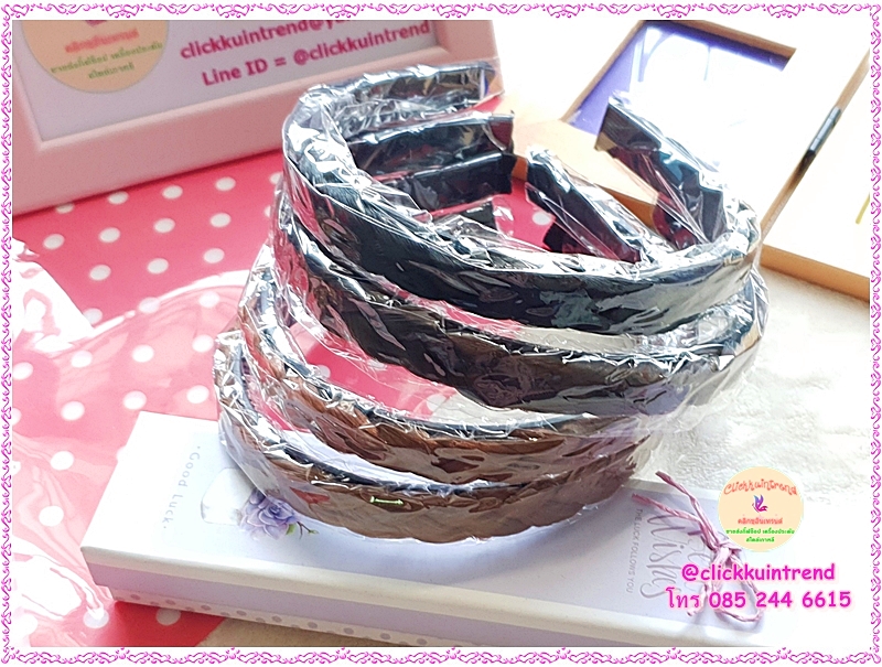 **สีแรกไม่มี**ที่คาดผมพลาสติก คาดเปียผมปลอม ขนาด 1.5 ซ.ม. ขายส่ง เซต 9 ชิ้น(มี3สี สีละ3ชิ้น)