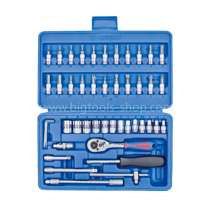 คิง โทนี่ : ชุดเครื่องมือ รู 1/4" (2 หุน) 46 ชิ้น (ST2346MR) King Tony : 46 PC. 1/4" DR. DR. Socket Set (ST2346MR)