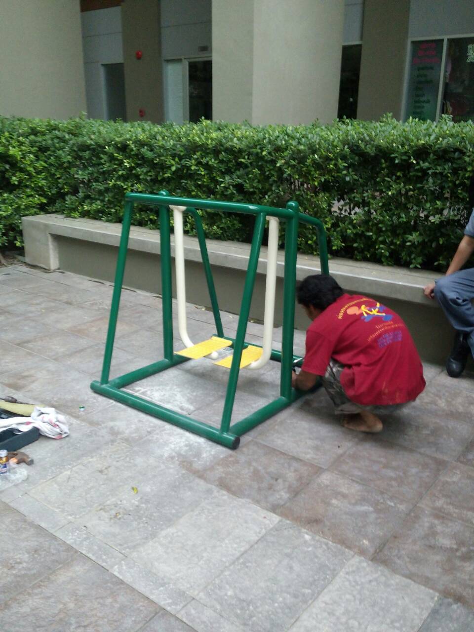 รหัส SM ผลงานติดตั้ง (ลุมพินี พาร์ค ริเวอร์ไซด์-พระราม3 กรุงเทพฯ.) เครื่องออกกำลังกายกลางแจ้ง