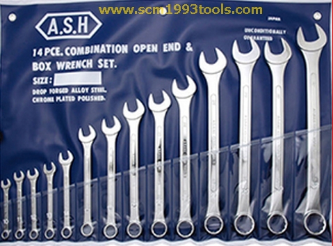 ASAHI อาซาฮี ประแจ แหวนข้างปากตาย 14 ตัวชุด 3/8"-1.1/4" ญี่ปุ่น คุณภาพดี Wrench set