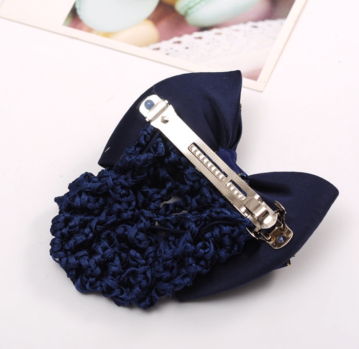 เน็ตโบพยาบาล คลุมผมเกล้า แบบเชือกถักตาข่าย ติดเพชร ไม่มีผ้าคลุมตาข่าย (กรุณาเลือกสีเน็ต)