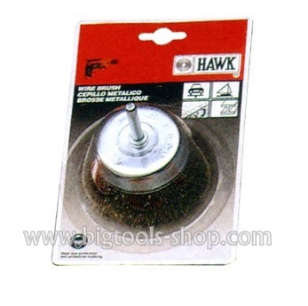 HAWK : แปรงลวดถ้วย สีทอง มีแกน
