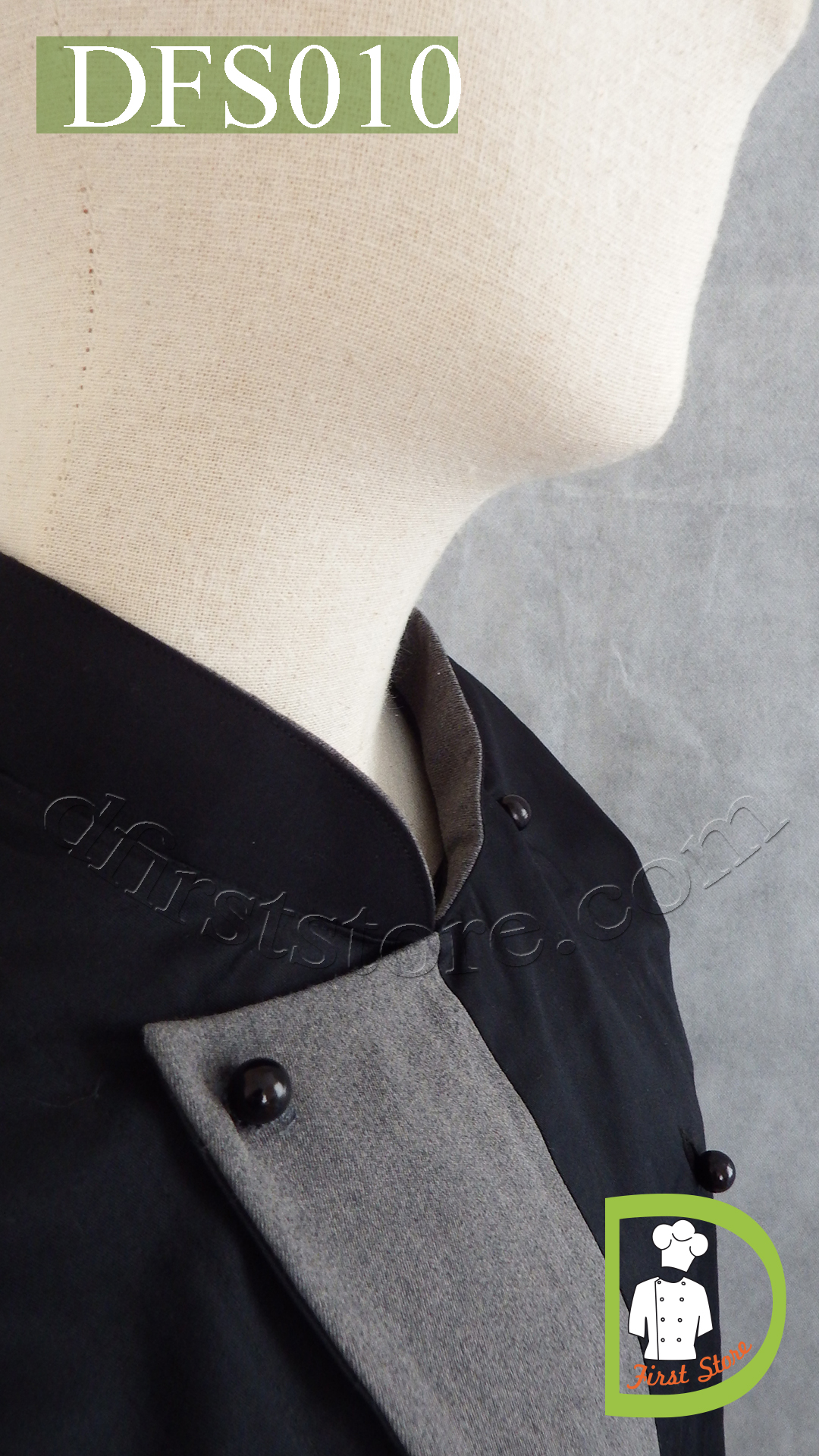 DFS010 Chef Uniform ชุดเชฟสากล (black,สีดำ)