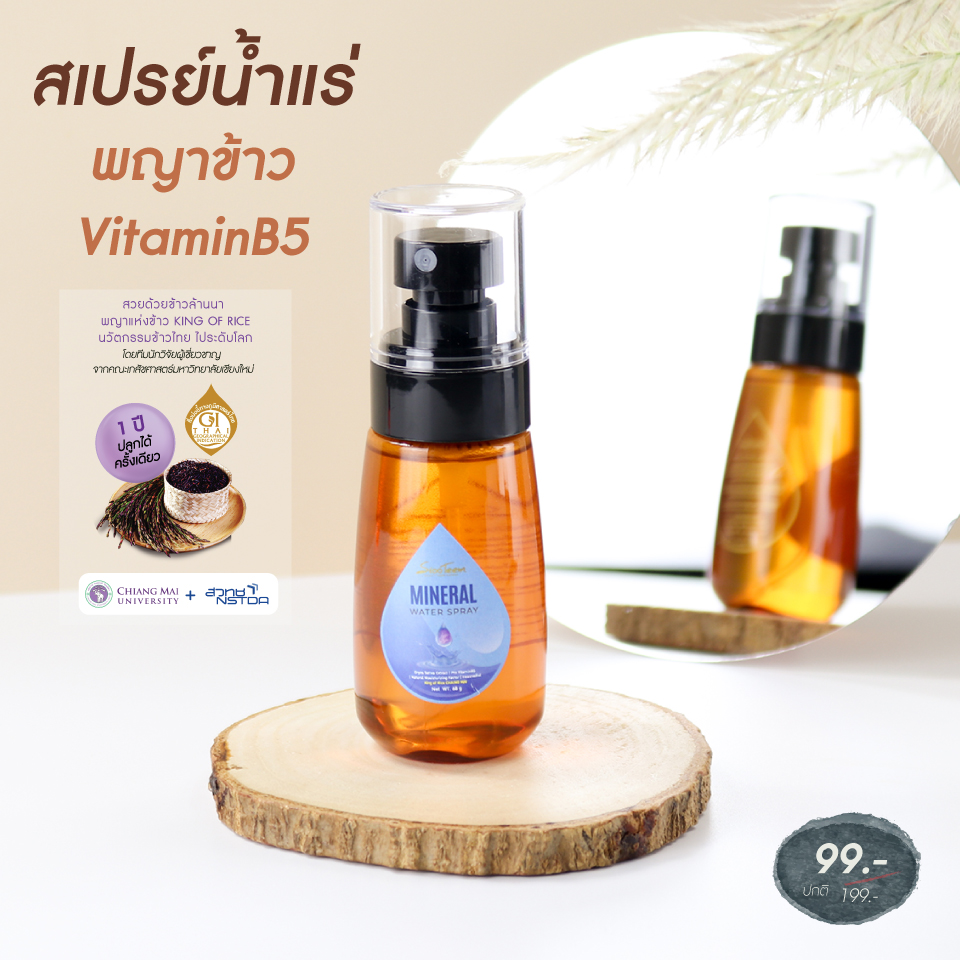 SIXTEEM MINERAL WATER SPRAY สเปรย์น้ำแร่ พญาข้าว + Vitamin B5