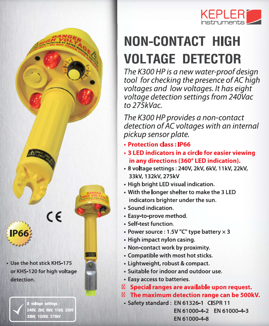 KEPLER Non-contact high Voltage Detector รุ่น K300 HP Series