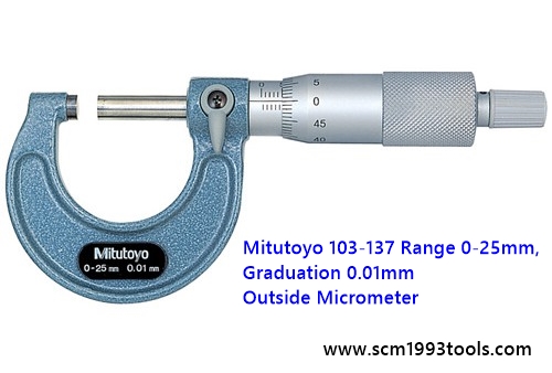 MITUTOYO มิตูโตโย 103-137 ไมโครมิเตอร์วัดนอก 0-25mm. ญี่ปุ่น คุณภาพดี Outside Micrometer