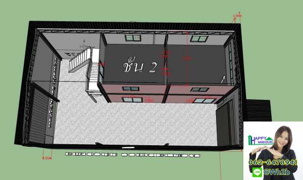 โกดังสำเร็จรูป บางกระสอ ขนาด8.00x14.00x6.00เมตร