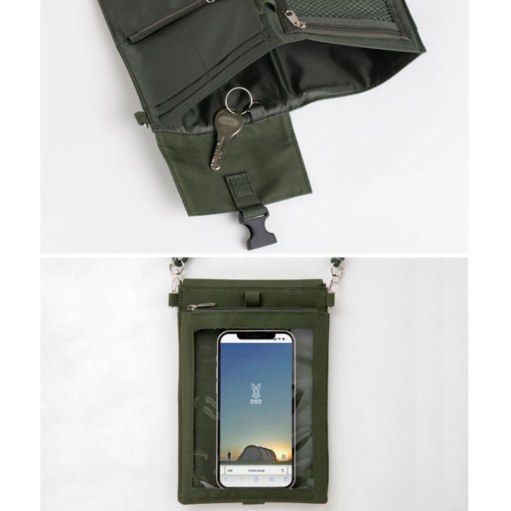 กระเป๋าสะพายข้าง DOD Wallet Shoulder Bag - Green รุ่นพิเศษจากญี่ปุ่น กระเป๋าสะพาย กระเป๋าถือ ของใหม่ ของแท้ พร้อมส่ง