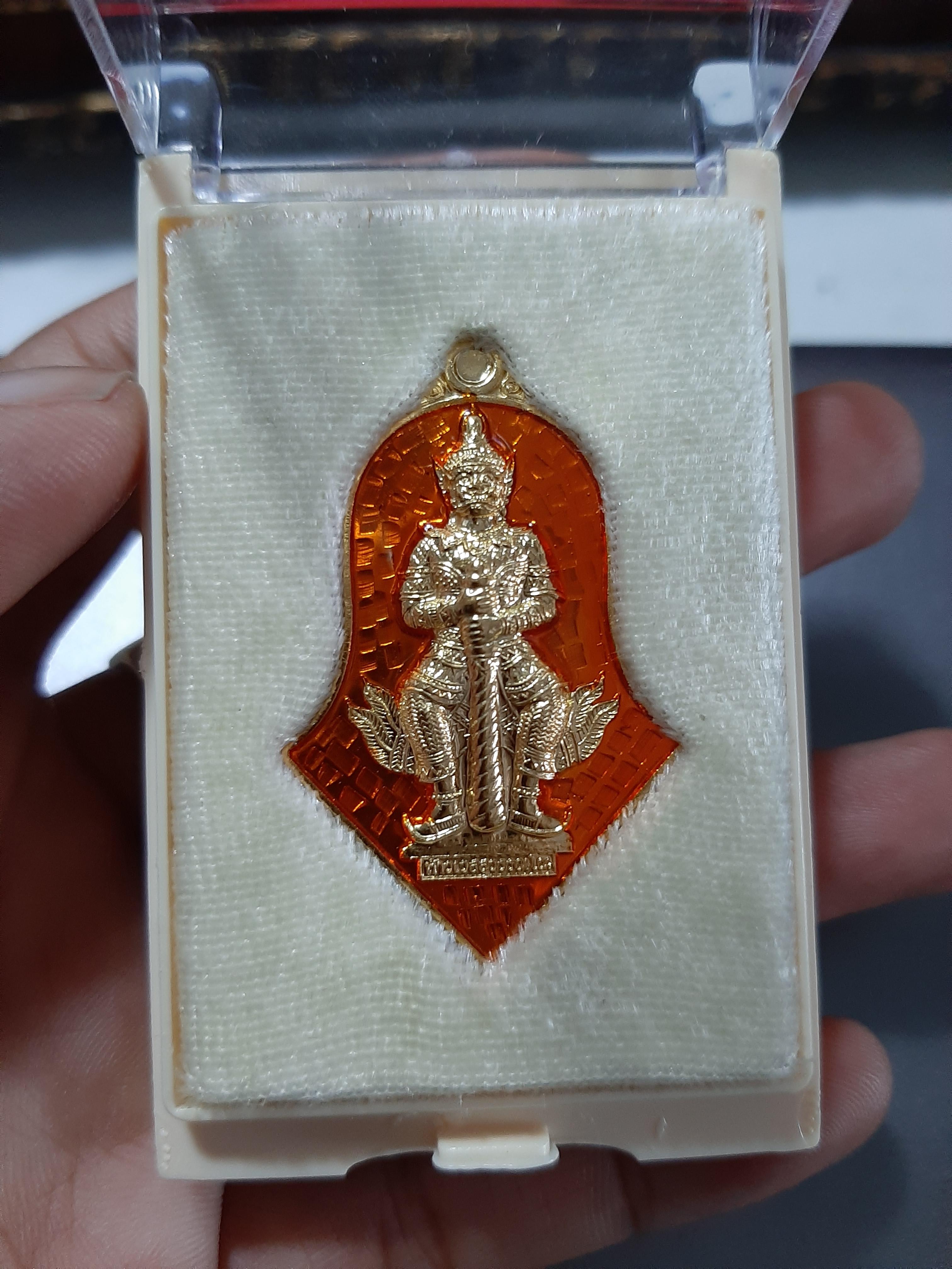 ท้าวเวสสุวรรณ ลงยาส้ม พิมพ์จำปีใหญ่ ทวารวดีศรีสุพรรณภูมิ ปี 63