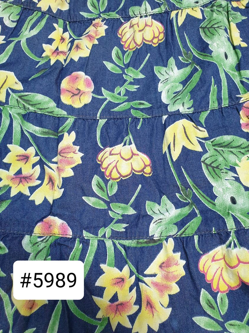 เดรสยีนส์ #5989 Size 44 ชุดยีนส์ผ้านิ่มพิมพ์ลายสวย ใส่สบาย แบบสวย ใส่ได้หลายโอกาส