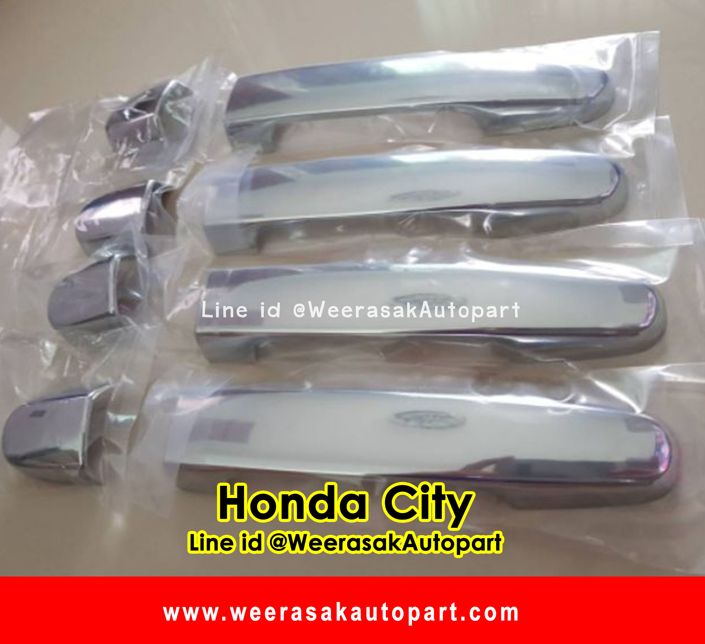 ครอบมือจับ ครอบมือเปิดประตู ฮอนด้า ซิตี้ Honda City ปี 2014-2018 รุ่นไม่ TOP (สีเงิน)