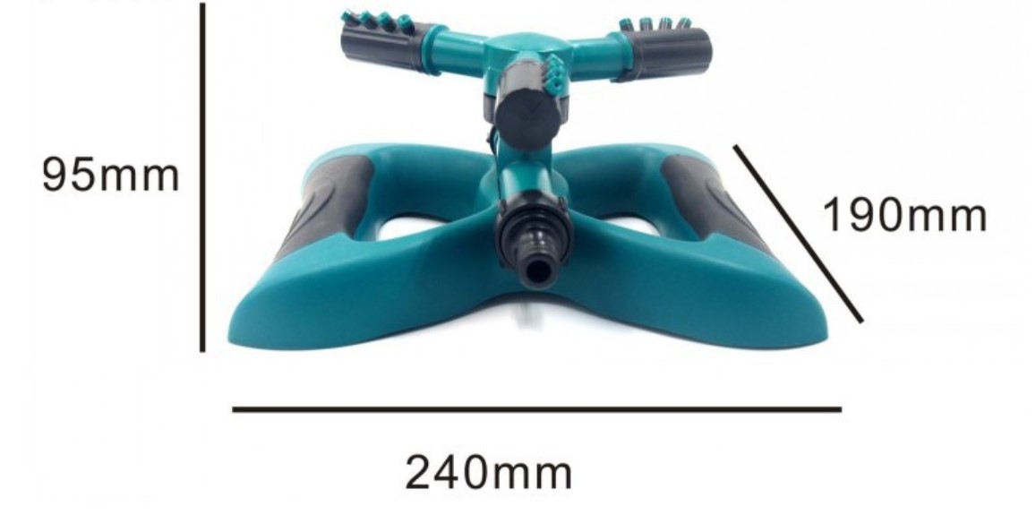 สปริงเกอร์รดน้ำสนามหญ้า ฉีดไกล ปรับมุมได้ ย้ายได้ 3 แขน ฐานสี่เหลียม ตัวต่อสวมเร็ว ส่งจากประเทศไทย