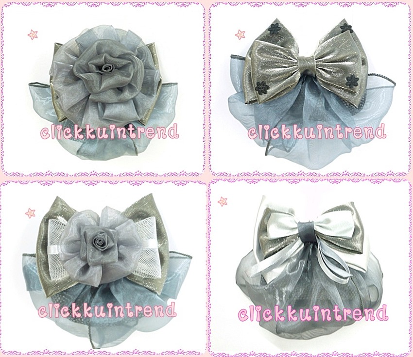 เน็ตคลุมผมเกล้า ขายส่ง ขนาดกลาง เซต 10 ชิ้น (ผ้าคลุมผ้าแก้ว) คละแบบ