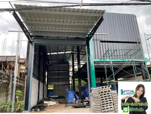 โกดังสำเร็จรูป บางกระสอ ขนาด8.00x14.00x6.00เมตร