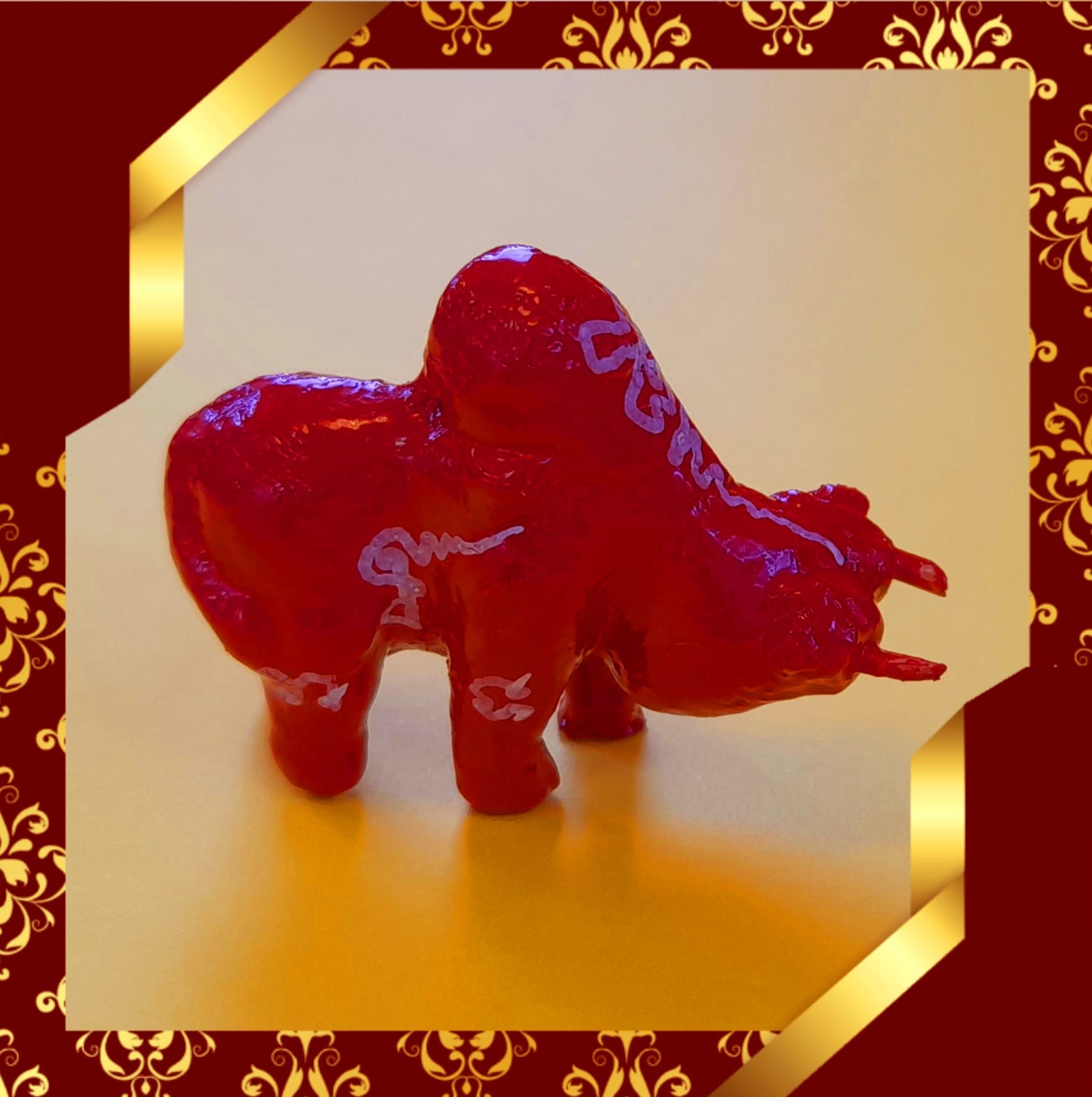 วัวธนูพญาโครัตนมงคล (แบบไม่มีจาร) วัดโพธิผักไห่ หลวงพ่อเล็ก (เลี่ยมกันน้ำ)วัดท่าขนุนพุทธาภิเษก