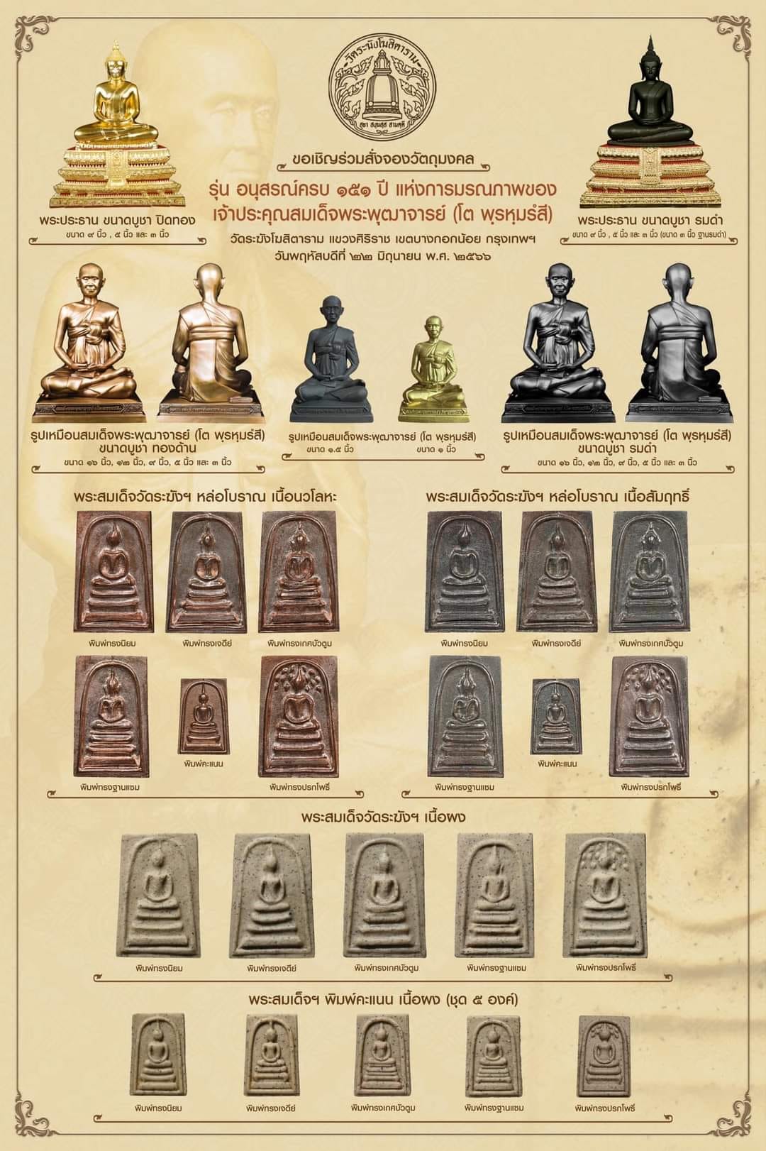 พระประธาน ขนาดบูชา ๕ นิ้ว รมดำ No.๖๙๓ รุ่น อนุสรณ์ครบ ๑๕๑ ปี วัดระฆัง ลพ.เล็ก ร่วมพุทธาภิเษก