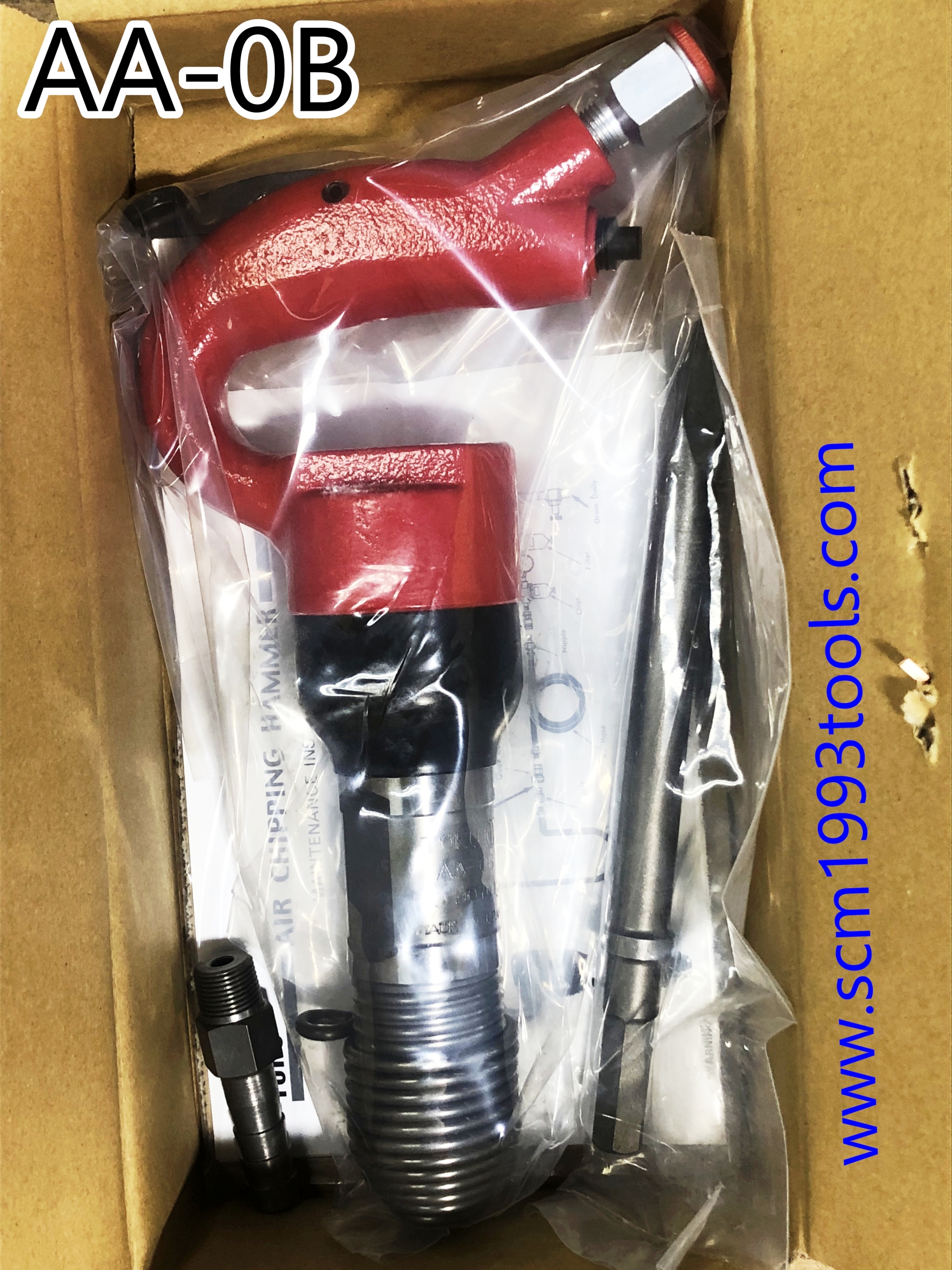 TOKU โตกุ รุ่น AA-0B สกัดคอนกรีต ย้ำรีเวทลม รุ่นฝาครอบสปริง มือจับรูปไข่ CHIPPING HAMMER พร้อมดอกสกัด