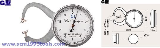 KORI โกริ รุ่น G15 เกจวัดหนาบางมือกด Dial Thickness Caliper วัดพลาสติก กระดาษ ยาง