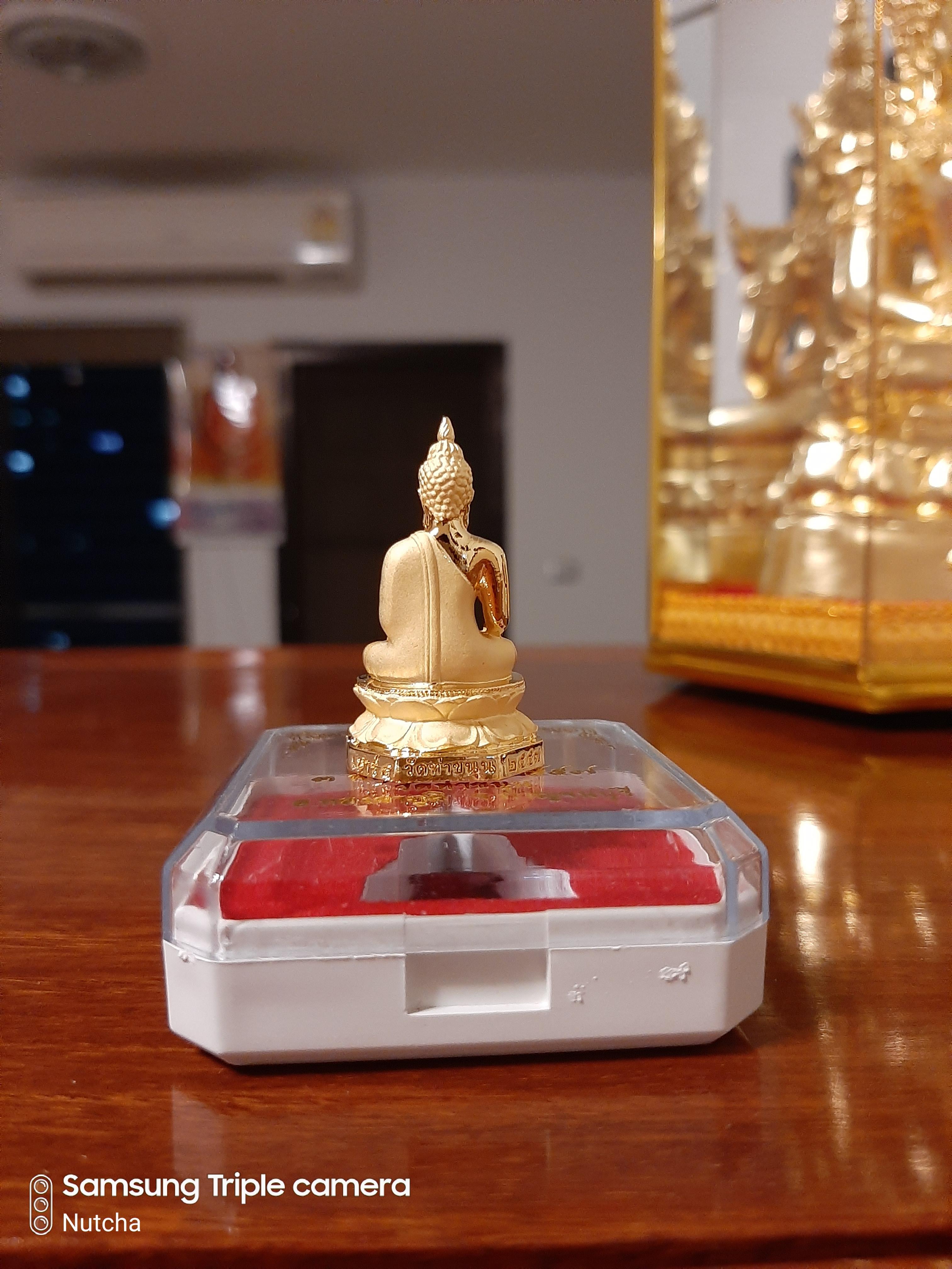 พระไพรีพินาศ (ขนาด 2 ซ.ม.) เนื้อชุบทองพ่นทราย ปี 57 วัดท่าขนุน
