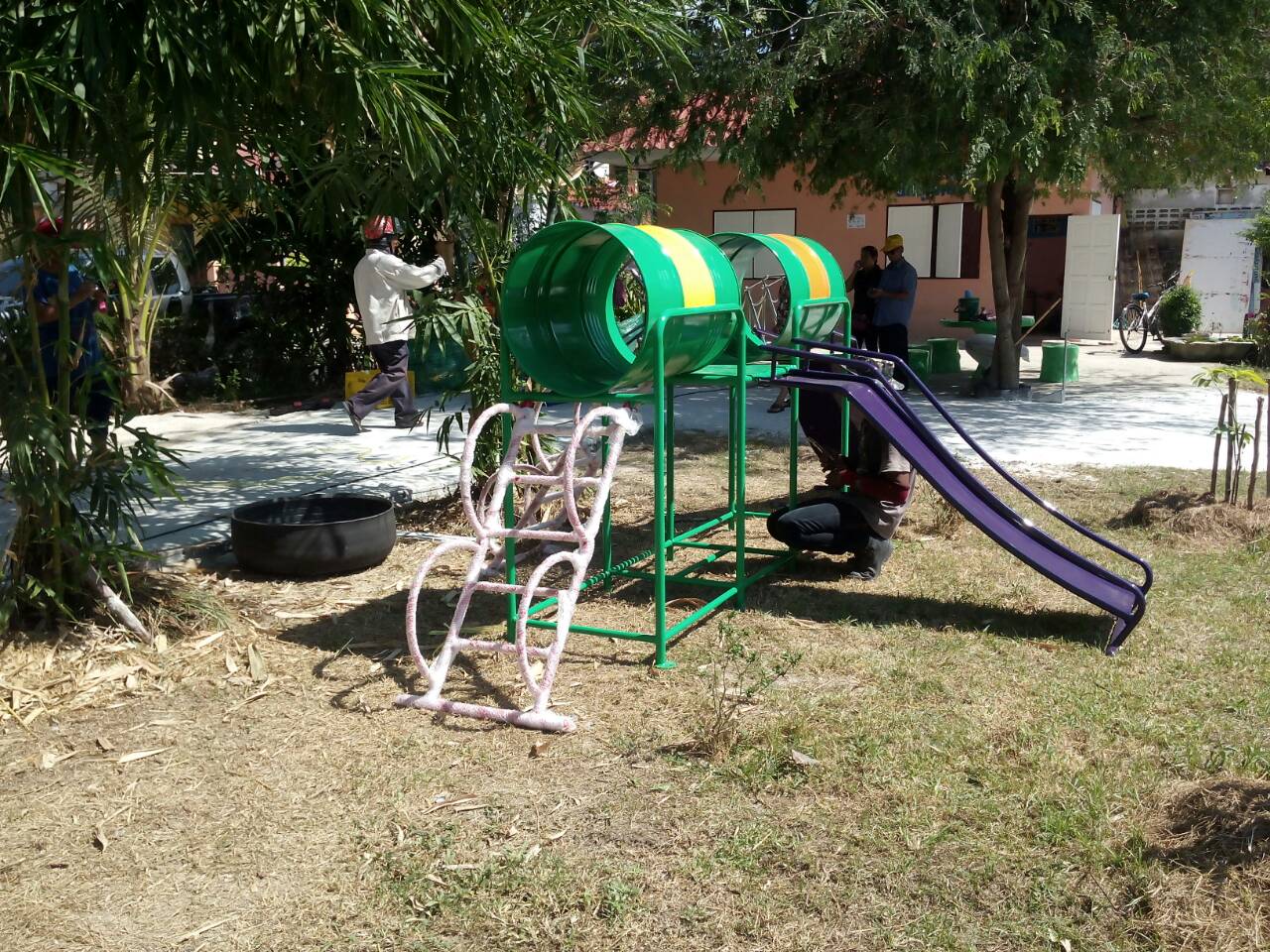 รหัส PG ผลงานติดตั้ง (หมู่บ้านลภาวัล12 จ.นนทบุรี) เครื่องเล่นสนามกลางแจ้งสำหรับเด็ก