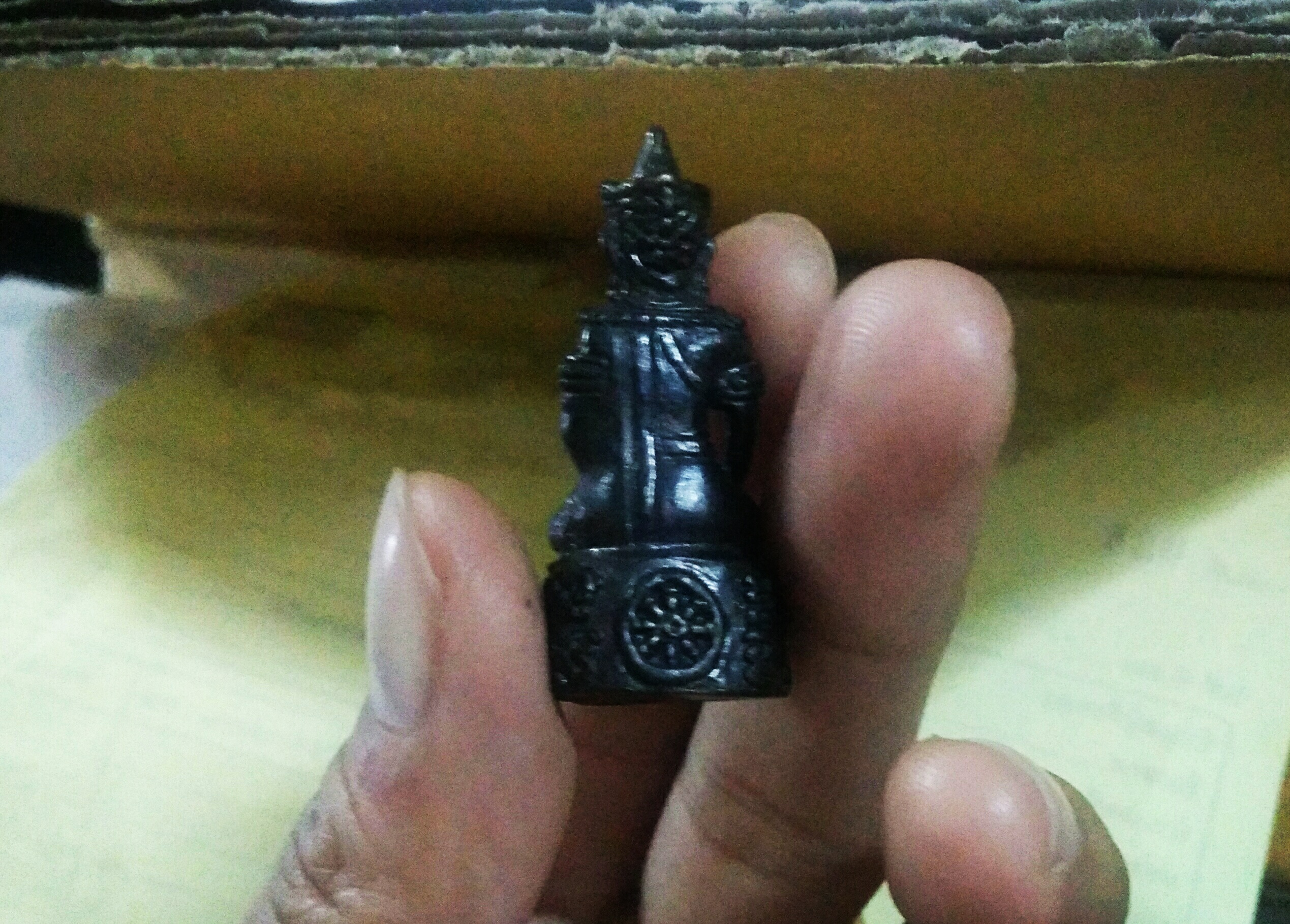 พระกริ่งไตรสรณคมณ์ หลวงตาม้า วัดถ้ำเมืองนะ (มีจาร) ปี 58