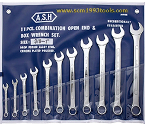 ASAHI อาซาฮี ประแจ แหวนข้างปากตาย 11 ตัวชุด 3/8"-1" ญี่ปุ่น คุณภาพดี Wrench set