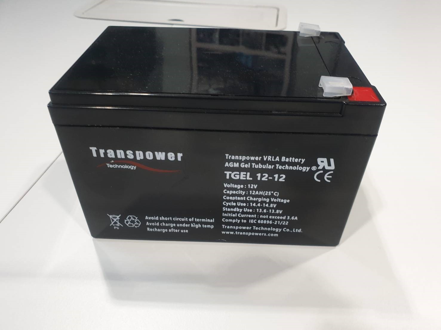 แบตเตอรี่ deep cycle โซล่าเซลล์ รถไฟฟ้า TGEL12-12 12V 12Ah Transpower