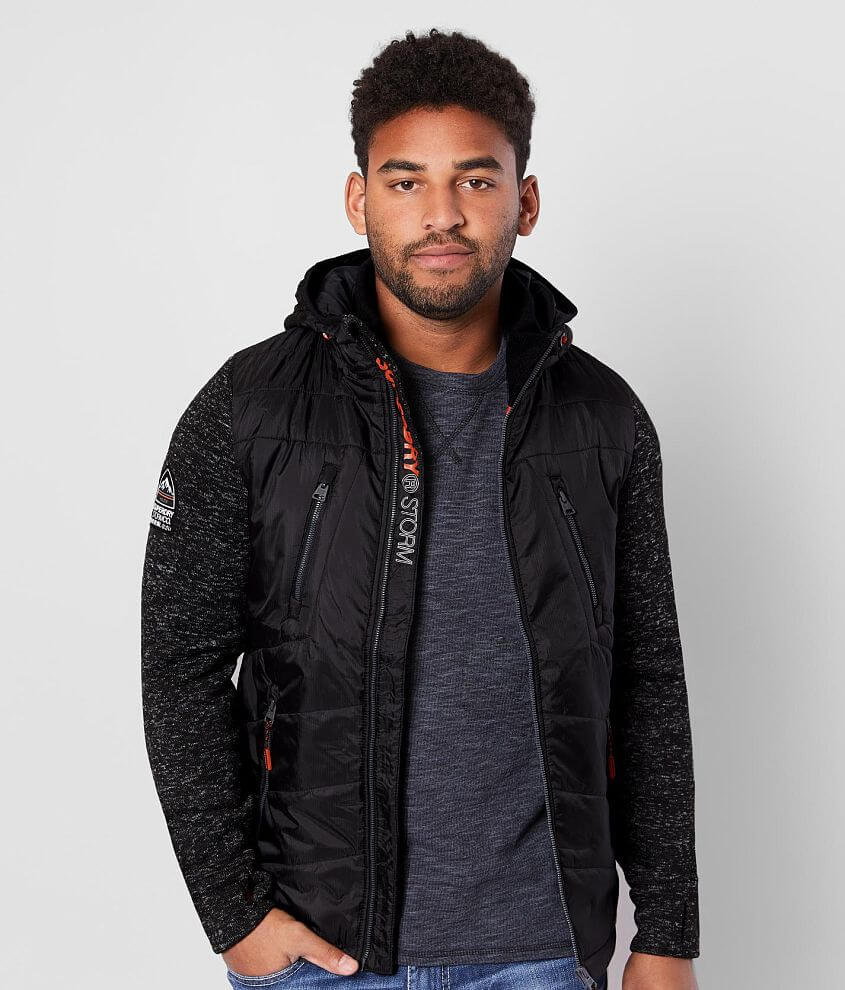 เสื้อกันหนาว Superdry Storm Hybrid Ziphood - Black ของใหม่ ของแท้ พร้อมส่งจากไทย