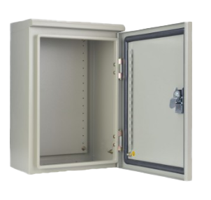 KBJR ตู้ไฟสวิทช์บอร์ดแบบกันฝุ่นกันน้ำฝา 1 ชั้น มีหลังคาเสมอฝา (สีน้ำตาลย่น)